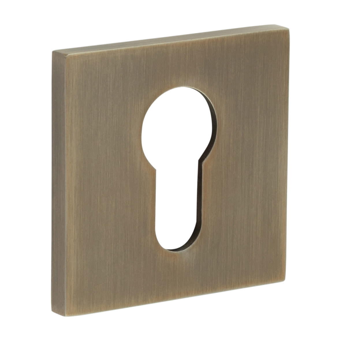 Square Escutcheon - 54 x 54mm - Euro - Antique Brass