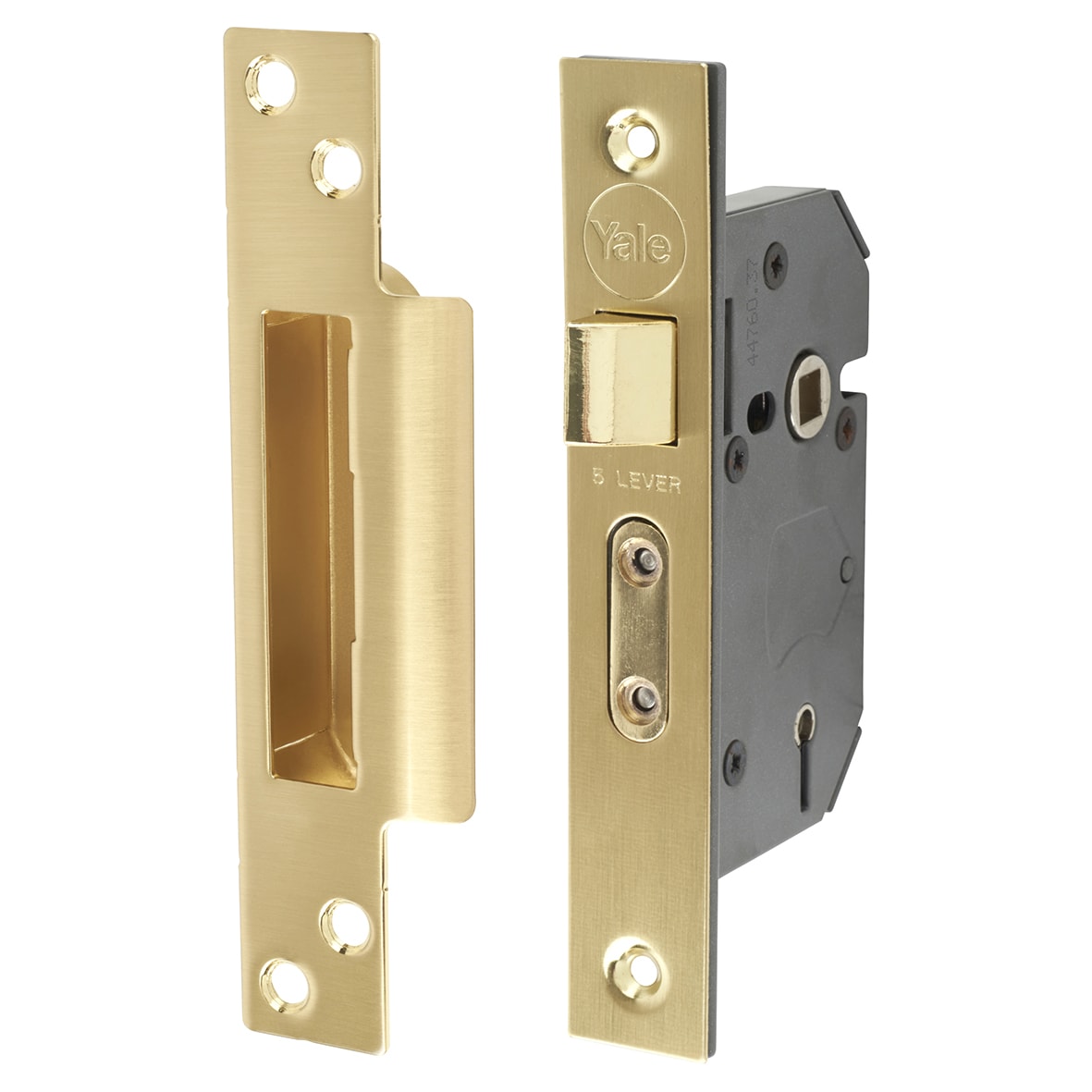 M550 Bolt Through 5 Lever Sashlock - 64mm Case - 44mm Backset - Polished Brass