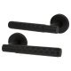 Matt Black Honeycomb Door Handles on Round Rose - Cara Range