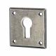 Square Escutcheon - 40 x 40mm - Keyhole - Pewter