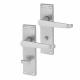 Satin Chrome Budget Straight Bathroom Door Handles - Mia Range - 153 x 42mm