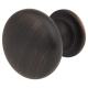 Domed Round Cabinet Knob - 30mm Diameter - Brushed Oil Rubbed Bronze