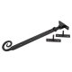 Monkey Tail Casement Window Stay - 10"/260mm Length - Antique Black Iron