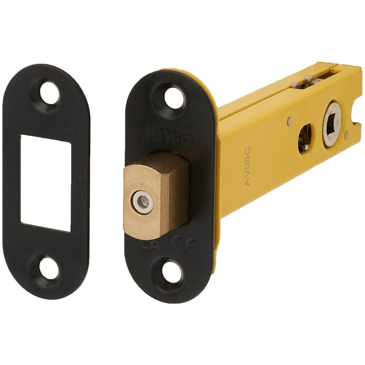 5mm Bolt Through Tubular Bathroom Deadbolt - 103mm Case - 82mm Backset - Radius - Matt Black