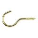 Unshouldered Cup Hook - 38mm Hook - Electro Brass - Pack of 10