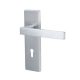 Marcus Satin Chrome Keyhole Lock Door Handles - Delta Range - 157 x 43mm
