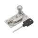 Narrow Keep Locking Hook Claw Sash Window Fastener with Knob - 63 x 20mm - Satin Chrome