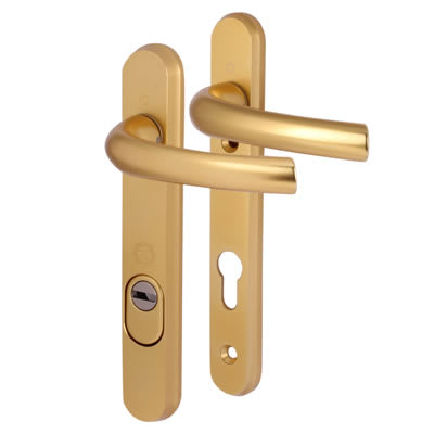 Gold uPVC Multipoint Door Handles - 92mm c/c - 60mm door - Tokyo Range