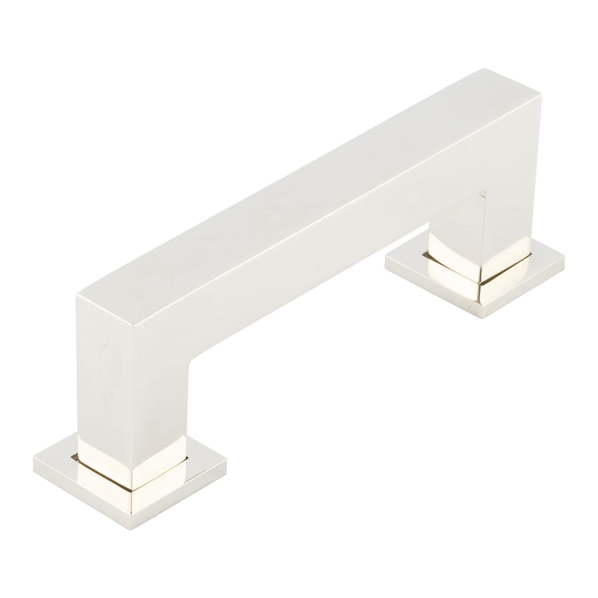 Trafalgar 25mm Square D-Bar Cabinet Pull Handle - 96mm c/c - Polished Nickel