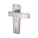 Satin Chrome Keyhole Door Lock Handles - Deco Range - 153 x 50mm