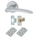 Polished Chrome Latch Door Handles on Rose Pack - Eloise Range