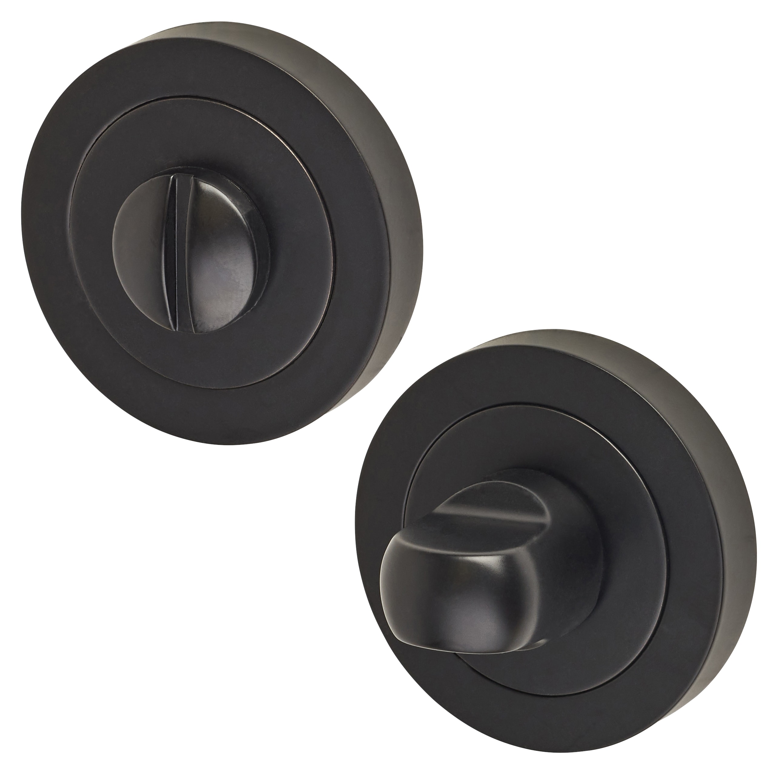 Bathroom Turn & Release - 52mm Diameter - Matt Black