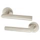 Satin Stainless Steel 19mm Mitre Door Handles on Round Rose