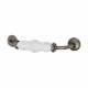 24mm Porcelain Crackle D-Bar Cabinet Pull Handle - 128mm Centres - Pewter Effect