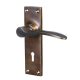 Antique Bronze Keyhole Lock Door Handles - Buckingham Range - 152 x 41mm
