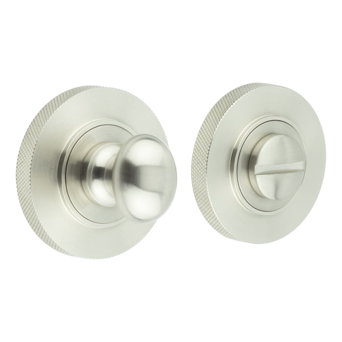 Inner 1 Turn & Release with Knurled Rose - 47mm Diameter - Satin Nickel