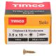 Solo Chippy Pozi Countersunk Wood Screws - 3.5 x 15mm - Yellow Zinc - Pack of 200