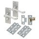 Polished Brass Victorian Scroll Privacy Latch Door Handles Pack - Short Plate