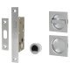 Marcus Square Flush Privacy Handle Set with Lock - Satin Chrome