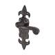 Metalized Antique Black Iron Latch Door Handles - Fleur de Lys - 210 x 55mm