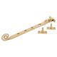 Open Curl Casement Window Stay - 10"/250mm Length - Polished Brass