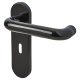 Ebony Black Nylon Steel Core Safety Keyhole Lock Door Handles - Paris Range