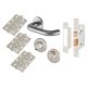 Satin Stainless Steel 19mm Return to Door Bathroom Lock Door Handles on Rose Pack