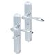 Polished Chrome Bathroom Door Handles - Long Plate - Altea Range - 240 x 41mm