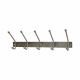 Hat & Coat Hook Rail - 450 x 40mm - 5 Hooks - Satin Stainless Steel