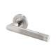 Satin/Polished Stainless Steel Door Handles on Round Rose - Duo 2 Range