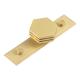 Nile Hex Cabinet Knob on Stepped Backplate - 40mm Diameter - Satin Brass