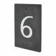 Slate Screw Fix Door Numeral - 6 - 140 x 90mm - Polished Black