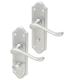 Satin Chrome Scroll Bathroom Door Handles - Ashmead Range - 168 x 46mm