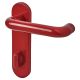 Rouge Red Nylon Steel Core Safety Bathroom Door Handles - 78mm c/c - Paris Range