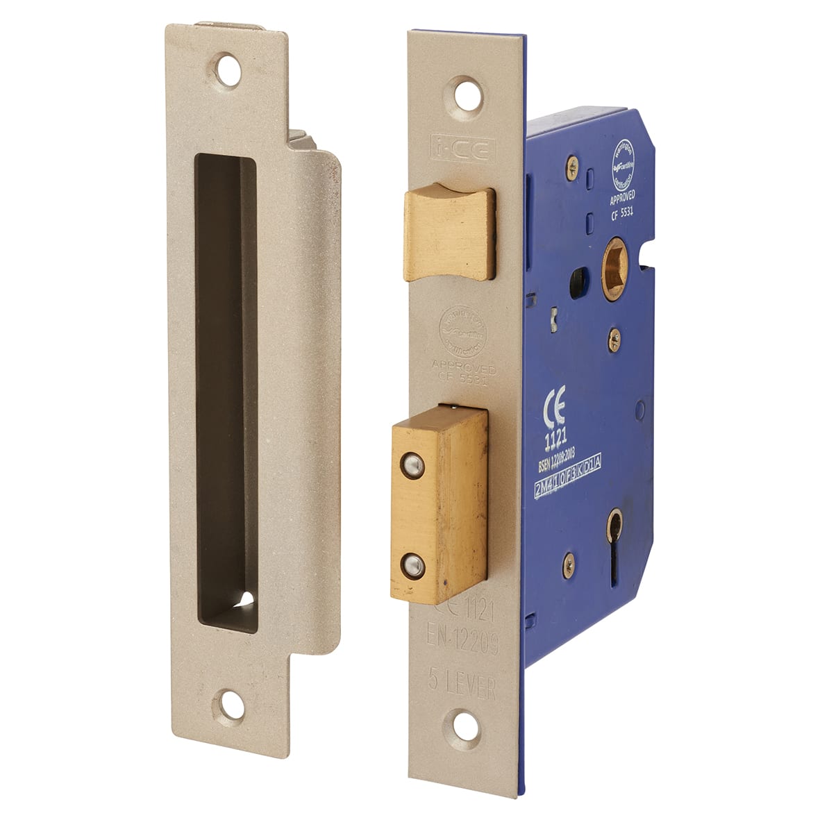 Bolt Through 5 Lever Sashlock - 78mm Case - 57mm Backset - Satin Nickel