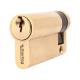 5 Pin 56mm Euro Single Cylinder - 45 + 11mm - Polished Brass - Keyed to Differ