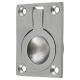 Rectangular Flush Ring Cabinet Pull Handle - 50 x 38mm - Satin Chrome