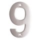 100mm Screw Fix Door Numeral - 9 - Satin Stainless Steel