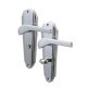 Marcus Polished Chrome Art Deco Bathroom Door Handles - Waldorf Range - 203 x 66mm
