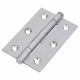 Performance Brass Washered Butt Door Hinge - 75 x 50 x 2.5mm - Satin Chrome - Pair