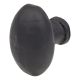 Solid Oval Cabinet Knob - 35 x 30mm - Black Iron