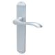 Satin Chrome Latch Door Handles - Long Plate - Altea Range - 240 x 41mm
