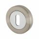 Escutcheon - 52mm Diameter - Keyhole - Satin Nickel/Polished Chrome