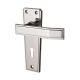 Polished Chrome Keyhole Lock Door Handles - Deco Range - 153 x 50mm