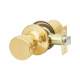 Polished Brass Hotel Passage Mortice Door Knobset - 65mm Rose Diameter
