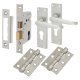 Satin Chrome Victorian Straight Euro Lock Door Handles Pack