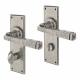 Pewter Bathroom Door Handles - York Range - 152 x 48mm