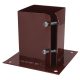 Fence Post Bolt Down Shoe - Twin Bolt - 75 x 75mm - Brown Powder Coated