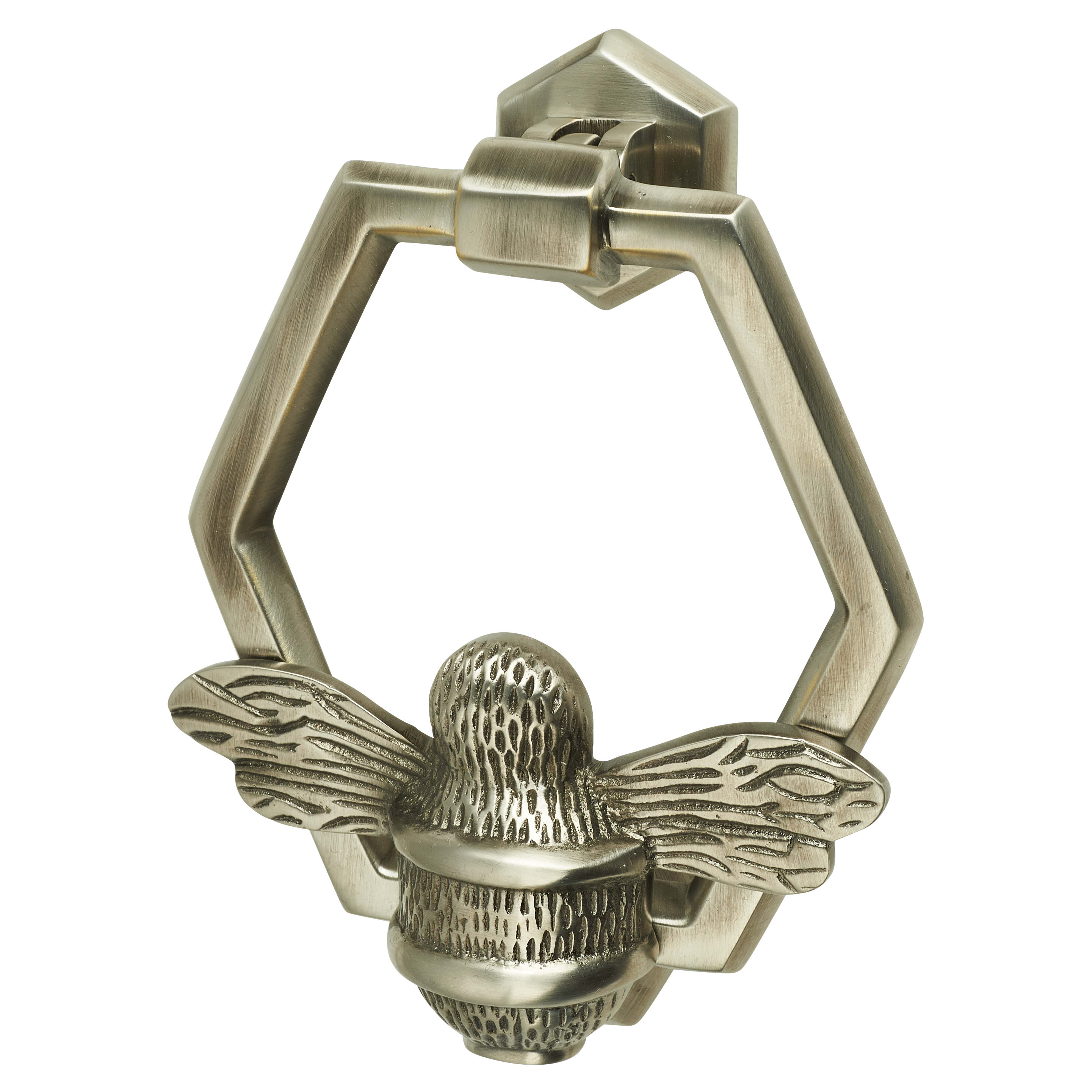 Bumble Bee Hexagonal Door Knocker - Pewter - 125 x 105mm