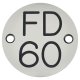 Fire Door Sign - Drilled - 50mm Diameter - Rigid Plastic - Silver
